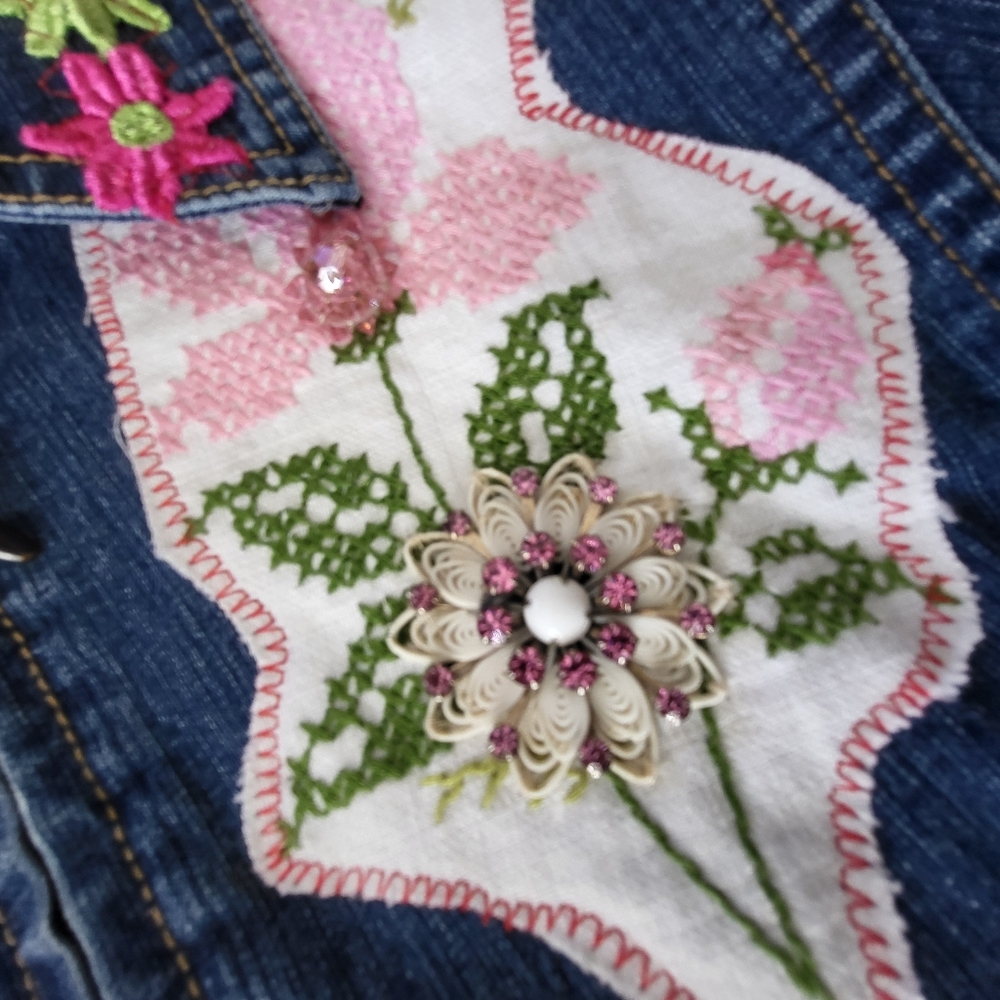 Upcycled Denim Spring Collage Jacket - Picture 6 of 12